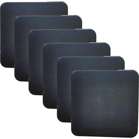 Sous-Verre En Cuir - Design Carré Classique - Absorption Liquide Rapide - Pour Salon Et Cuisine - Lot De 6 (1/5)