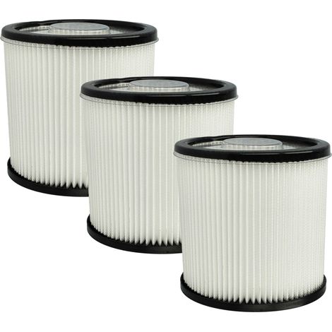 vhbw 3x filtro sostituisce Scheppach 4014915222866, 7907709701 per aspirapolvere - filtro HEPA nero / bianco