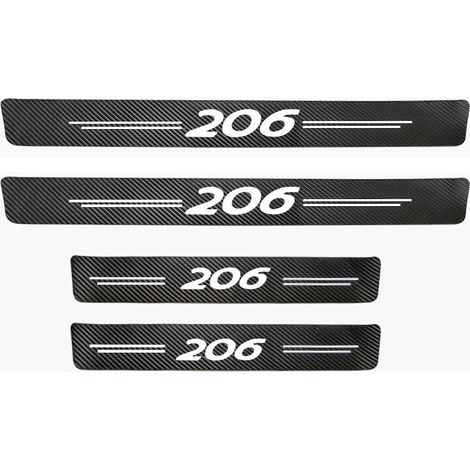 (4 pièces pour 206) 4 autocollants de seuil de porte en fibre de carbone pour Peugeot 206 (1/3)