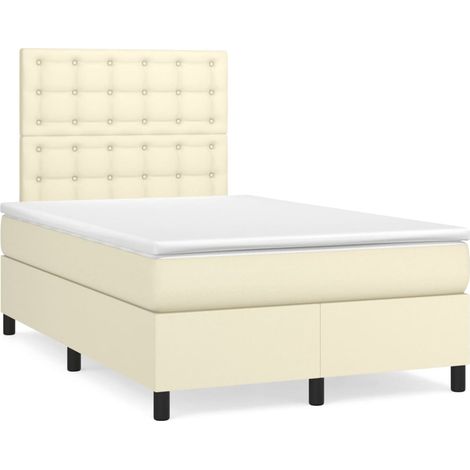 Maison Exclusive - Boxspringbett mit Matratze Creme 120x200 cm Ku (1/5)