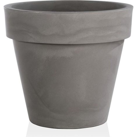 Outdoor Runde Vase "Standard One Essential" aus Kunstoff für Pflanzen und Blumen -50 cm / Cappuccinofarbe
