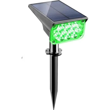 (1 PC - Lumière verte) Lampe solaire extérieure 20 LED IP65 étanche, applique murale solaire compatible avec les projecteurs de décoration de jardin et de cour (1/5)