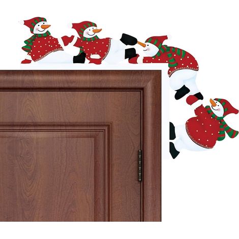 Décoration d'angle de Porte de Noël – Décoration de fête en Bois Double Face Panneau de Porte pour TV, cheminée, fenêtre, Armoire, Salon, Chambre à Coucher (1/5)