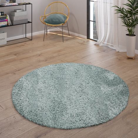 Paco Home Alfombra Salón Pelo Largo Shaggy Suave Moderna Motivo Monocolor Turquesa 60x100 cm (1/5)