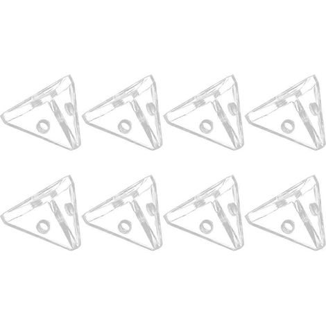 Connecteurs d'angle triangulaires pour vitrine en acrylique transparent (lot de 8) (1/5)