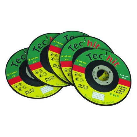 TEC HIT 210116 - Jeu 5 Disques - Pour la Découpe des Matériaux - Rotation max : 13300 rotation/mn - Compatible avec toutes disqu