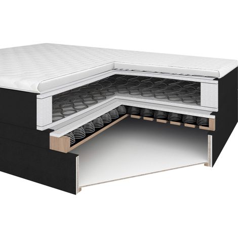 Mömax Boxspringbett Aria Grau ca. 180x200 cm mit Topper (1/5)