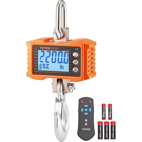 Professionnels Contrôle par Télécommande Balance à Grue Numérique 1000 kg Écran LCD Précis OCS-S Orange (1/5)