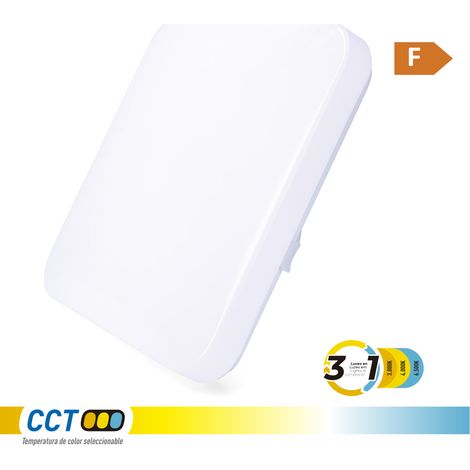Aplique led cuadrado extraplano de superficie 12 w 3cct 1160 lm 28,5 x 28,5 x 6 cm