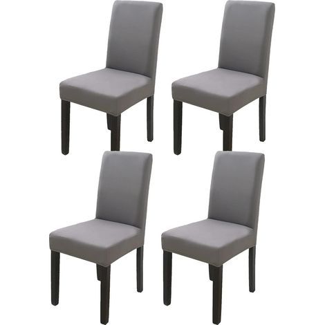 Coprisedia grigio scuro con schienale alto, 4 pezzi, 38x38x47 cm, moderno, elastico e lavabile, adatto per sala da pranzo e cucina. (1/5)