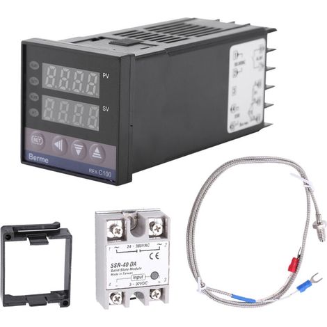 Thermostat numérique, 0 ℃ 1300 ℃ Alarme REX-C100 PID numérique LED Contrôleur de température Kits AC110V-240V (1/5)