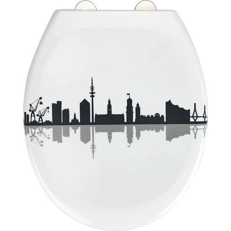 Abattant WC à fermeture douce motif ville CITY (1/4)