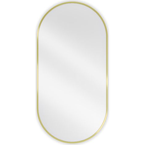 Mexen Loft specchio da bagno ovale 100 x 50 cm, cornice dorata - 9851-100-050-000-50