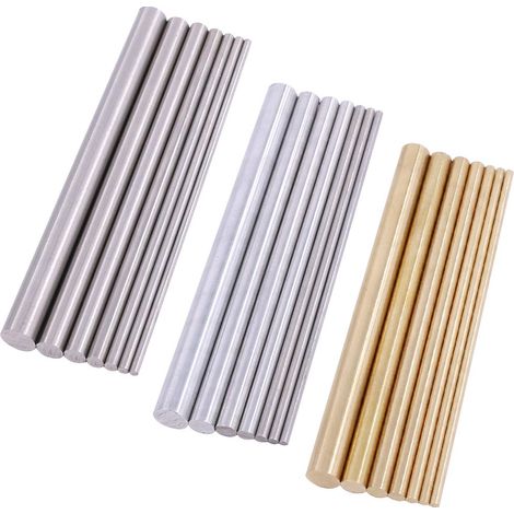 21pcs Round Metal Rod Kit, 3 kinds of metal materials including stainless steel, for DIY tools - diameter 2mm-8mm, length 100mm. (1/5)