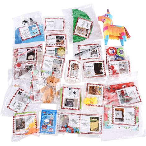 Coffret de jouets pour le compte à rebours de Noël (24 jours) - Couleurs vives - Bonbons - Kit de jouets pour le compte à rebours de Noël (1/4)