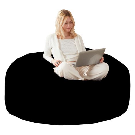 Pouf géant de 1,20 m — Fauteuil-pouf et canapé pour adultes — Chaise de lecture douce et confortable, idéale pour les chambres, les balcons et autres espaces. (1/3)