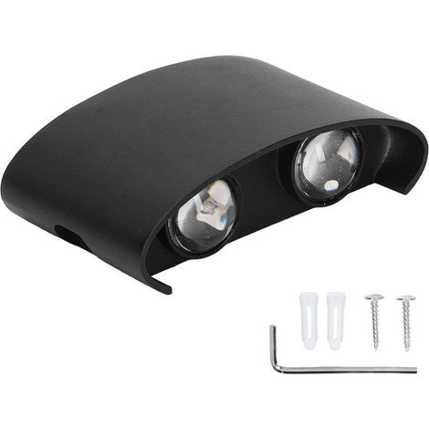 Applique murale LED étanche moderne, décoration intérieure et extérieure, 90-265V, 4W, coque noire chaude (1/5)