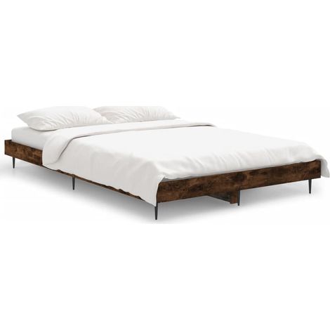 Lit double,Lit adulte,Cadre de lit sans matelas chêne fumé 120x190 cm bois ingénierie CFW7946235 (1/5)