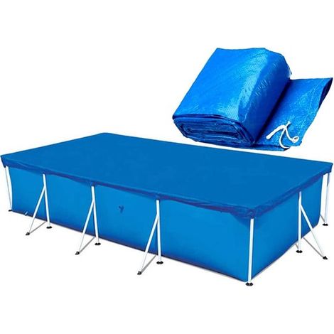 Poolabdeckung mit Metallprismenrahmen (221 x 150 cm), einfach zu installierende, wasserdichte und staubdichte PE-Schutzplane. (1/5)