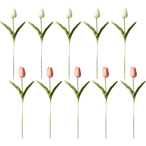 Tulipes Artificielles En Pu - Toucher Réaliste - Pour Décoration Maison Bureau Mariage - Lot De 10 (1/5)