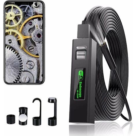 Wi-Fi Endoscope Camera, USB Inspection Camera, 1200P HD Endoscope Camera, IP68 Waterproof, with 8 LEDs for iPhone, Android, iPad, Mac, PC, Laptop (1m Soft Cable) MUMU (1/4)