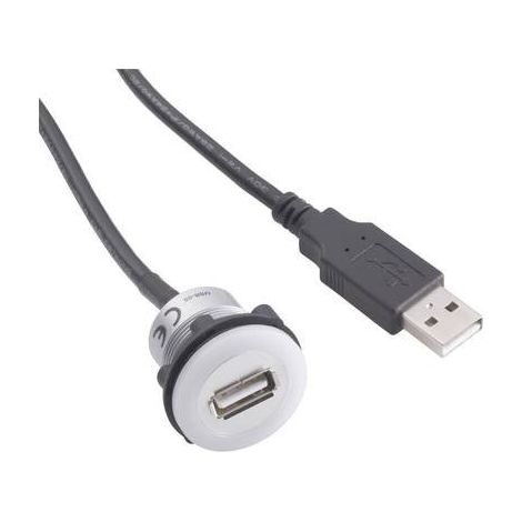 TRU COMPONENTS USB-05 Presa USB Presa Presa USB tipo A, illuminata su spina USB tipo A con cavo da 60 cm Contenuto: 1 p (1/4)