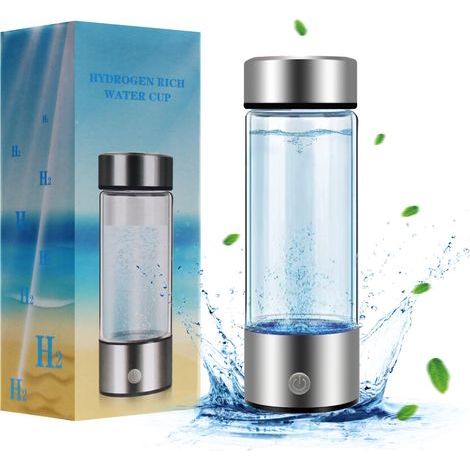 Bouteille à Eau Hydrogène, Bouteille d'eau Portable pour Hydrogène, 420 ML Bouteille d'eau d'hydrogène, Chargement USB Portable pour la Maison, le Bureau et les Voyages (1/5)