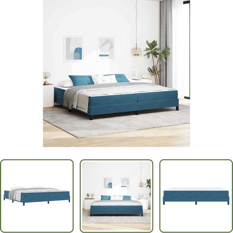 vidaXL Stoffbett - Boxspringbett mit Matratze Dunkelblau 200 x 200 cm Stoff (1/5)
