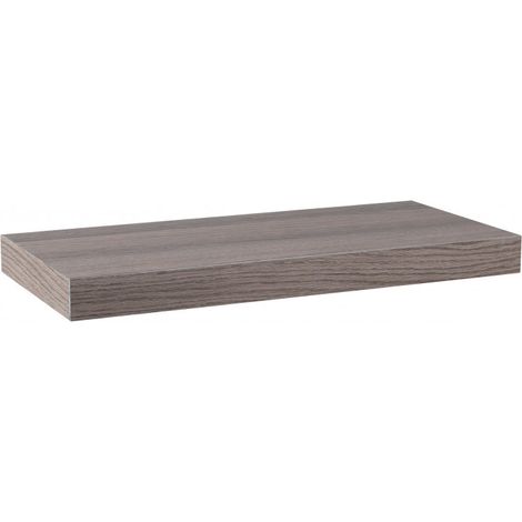 Mensola da Muro, Mensola Tamburata, Scaffale Legno, Mensola da Parete, Noce Grigio, 50x23x3,8 cm - Minerva