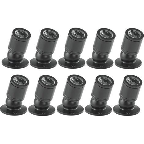 Downlight LED 1W Mini Spot Encastré au Plafond Encastré avec Pilote 100-265V AC pour Maison/Armoire à Bijoux/Salon, 10pcs (Noir, Lumière Chaude) (1/4)