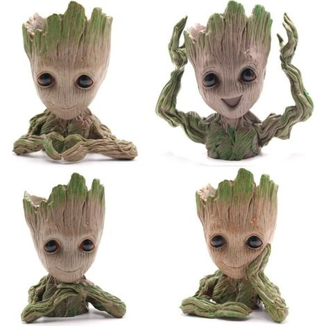 Pot de fleurs pour plantes succulentes, arbre mignon, bébé Groot, lot de 4