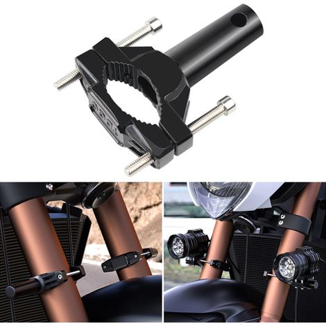 Support de phare de moto modifié, support de fixation de phare à grande pince pour amortisseur, support de tige d'extension de phare pour moto tout-terrain