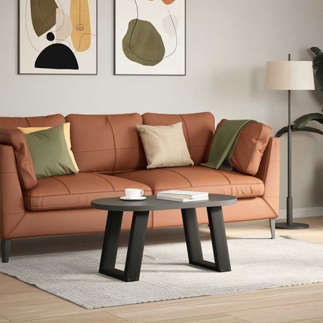 vidaXL Coffee Table Legs U-Shaped 2 pcs Black 28x(42-43) cm Steel (1/5)