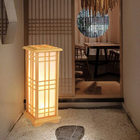 Chinesische Holzstehlampe, 16 W, LED-Stehlampe für das Wohnzimmer, 220 V, 24 x 24 x 60 cm