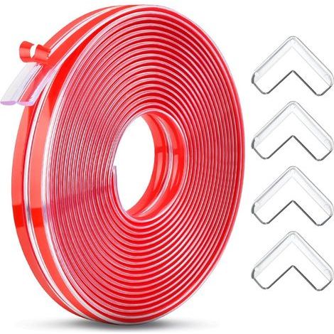 Protezione angolare per tavolo preadesiva da 6 m per bambini, protezione angolare per tavolo, protezione angolare per tavolo, protezione mobili per bambini con 4 protezioni angolari in silicone (1/5)