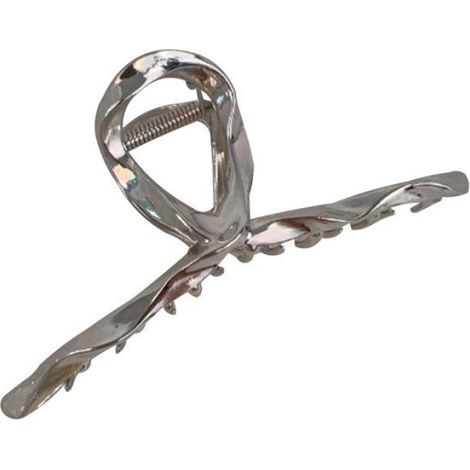 Pince à griffes de cheveux Pince à cheveux pinces à griffes torsadées pinces vague grand alliage creatifs bijoux Argent (1/4)