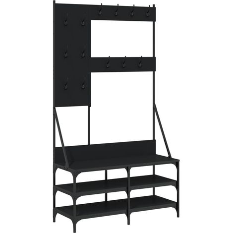 Maison Exclusive - Appendiabiti con Porta Scarpe Nero 100x40x184 cm