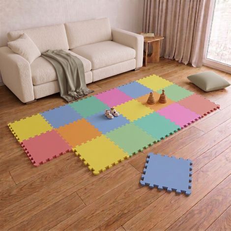 18 Teile Spielmatte Baby Puzzlematte 30x30 Krabbelmatte Bodenmatte Kinderzimmer (1/5)