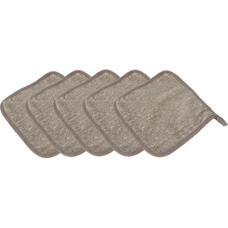 5 serviettes de visage en charbon de bambou et fibres de bambou, serviettes de bain moussantes, biodégradables, réversibles. (1/5)