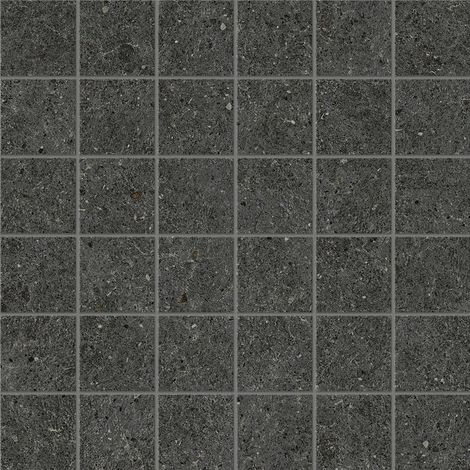Mosaïque effet Pierre Calcaire Gris Carbone 4,8x4,8 cm Quadra 30x30x0,9 cm Mat Domella - Sol et mur intérieur (vendu par carton de 0,9 m²) - RO'MA CARRELAGE