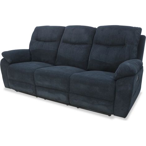 Sofá relax tres plazas modelo Módena tapizado dark blue, 213cm(Ancho) 93cm(Fondo) 101cm(Alto)