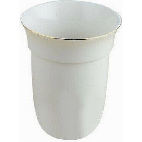 Porte-balai De Toilette De Remplacement Tumbler Ceramic Gold Edges Accessoires De Salle De Bain 59343 (1/2)