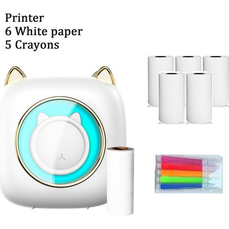Mini-Taschendrucker, tragbarer Thermodrucker mit drahtloser Bluetooth-Verbindung, 203 dpi für Bildetiketten – 7- (1/5)