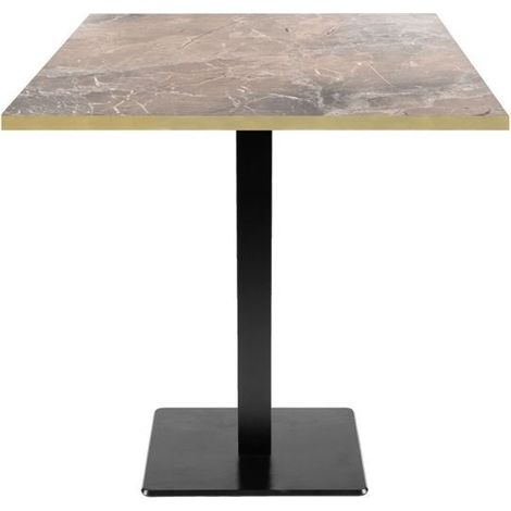 Table 70 x 70 cm - modèle Milan marbre grec chants laiton