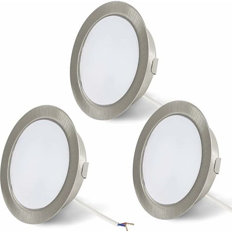 Set of 3 LED Furniture Lights 10W Flat G4 LED Furniture Downlight G4 Downlight 3000K Warm White Brushed Nickel Dimmable Alternative to Halogen Bulbs (1/5)