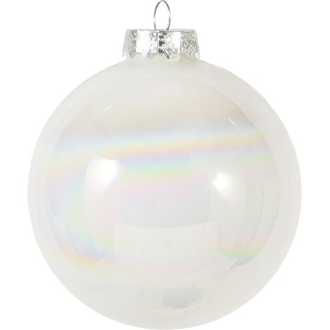 ARPIMEX Box 72 Pick Mini Sfere di Natale D 30 Mm Vetro Bianco Perla