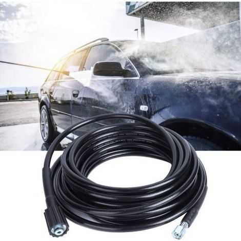 Tuyau pour Nettoyeur Haute Pression, Tuyau de Nettoyage à Filetage M14xM22 10 m, Garage Industriel pour Entreprise de Nettoyage de (1/4)