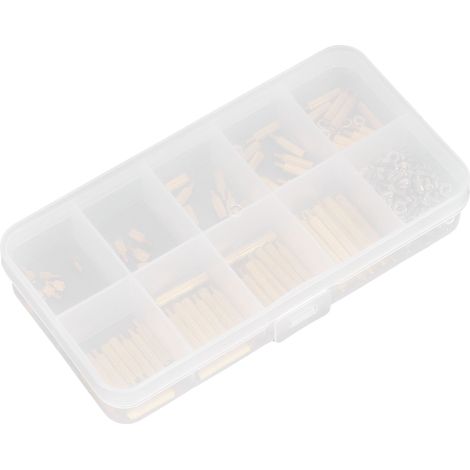 Jeu de 270 entretoises laiton moleté, vis et écrous M2, assortiment complet de fixations à tête unique, kit de montage électronique (1/5)