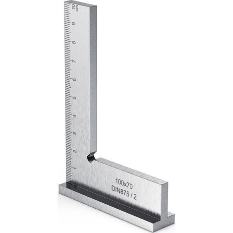 Equerre Menuisier, 100x70mm Précision Angle Droit Bloc Règle avec Échelle pour Ingénieur Charpentier, Fausse Equerre Charpentier Metal pour Machines Mettre en Place et Laboratoire Utilisation (1/5)