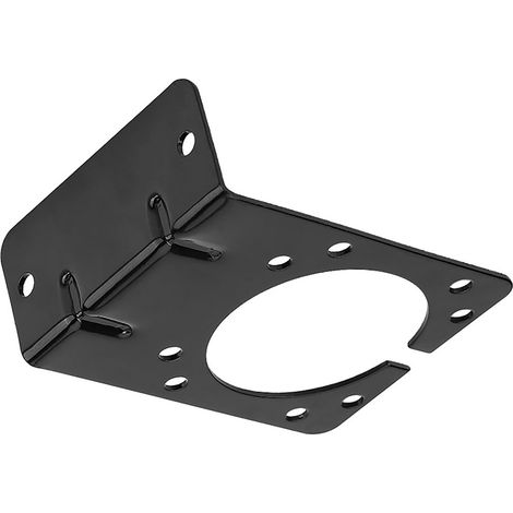 Soporte de montaje de metal negro para conector de remolque de 7 pines
